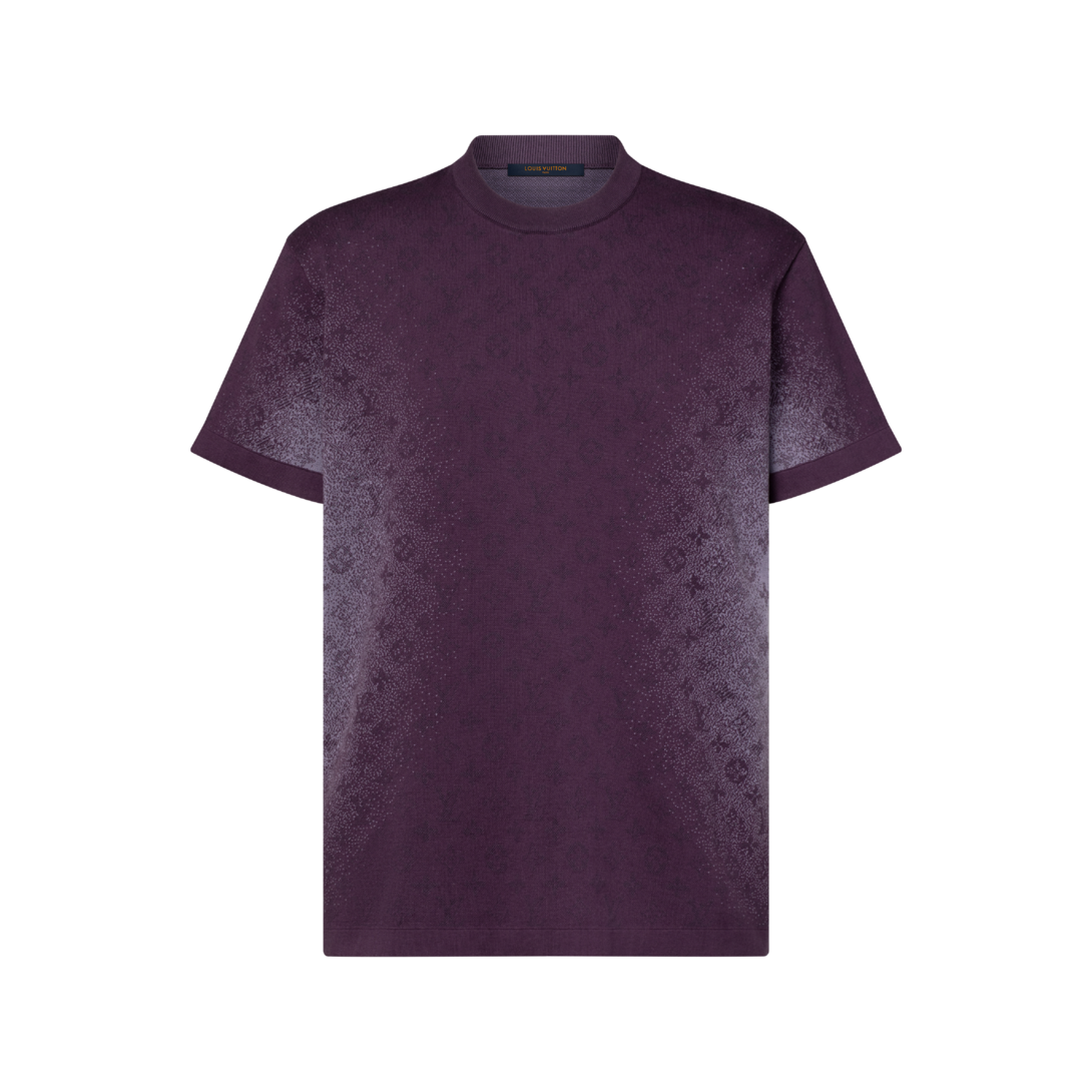 Monogram Jacquard Short-Sleeved Crewneck - Luxury Purple | LOUIS